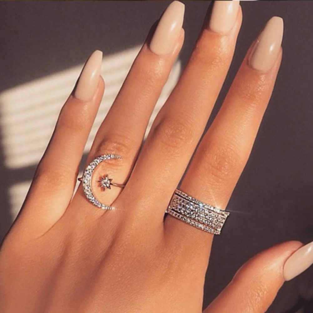 ๐LAST NIGHT SKY โญ๐ Crystal Open Ring - Picture 2 of 5